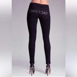 Y2K Bebe Classic Black Trousers Skinny Sz 28 Women